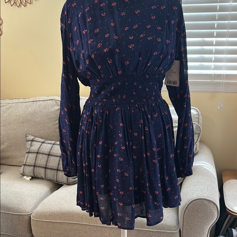 Navy Floral Dress